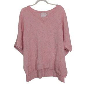 Brodie Cashmere Dolman Sweater Womens Size Small Pink Short Sleeve Oversized